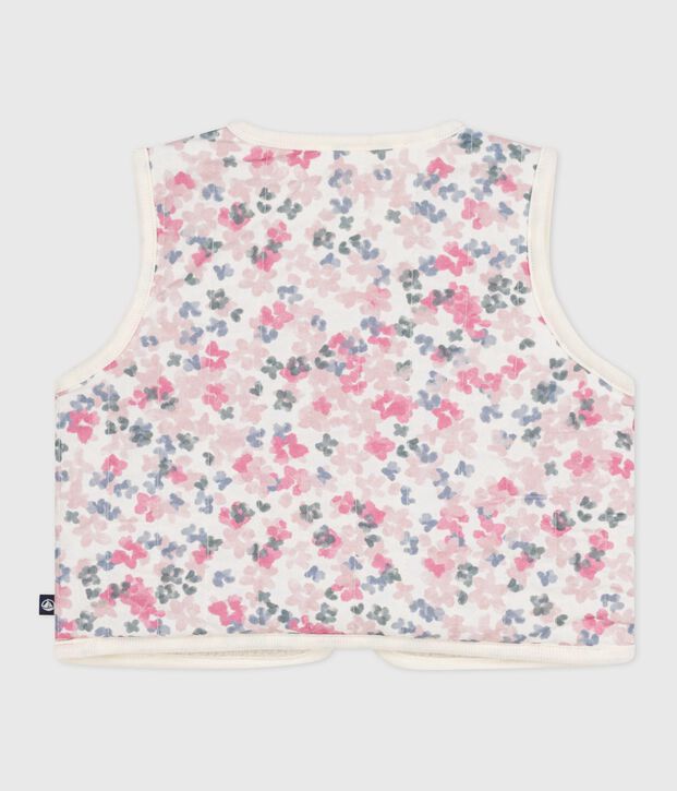 Baby-Weste aus Baumwoll-Popeline und Sherpa mit Muster naturfarben/vielfarbig