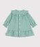 Lang&auml;rmeliges Baby-Kleid aus Baumwolle mit Vichy-Muster gr&uuml;n/weiss