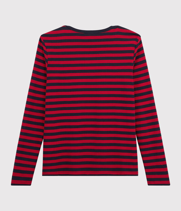 Gestreiftes Damen-T-Shirt blau/rot