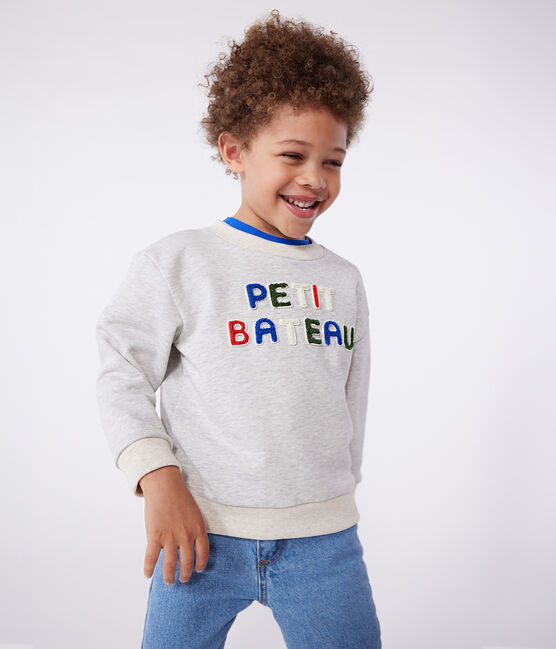 Kinder Unisex-Sweatshirt aus Baumwolle grau BELUGA CHINE