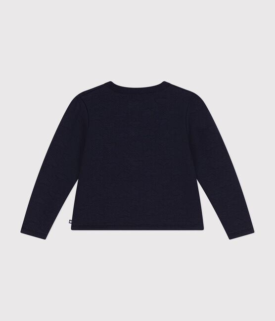 Kinder-Cardigan aus Doppeljersey für Mädchen blau SMOKING