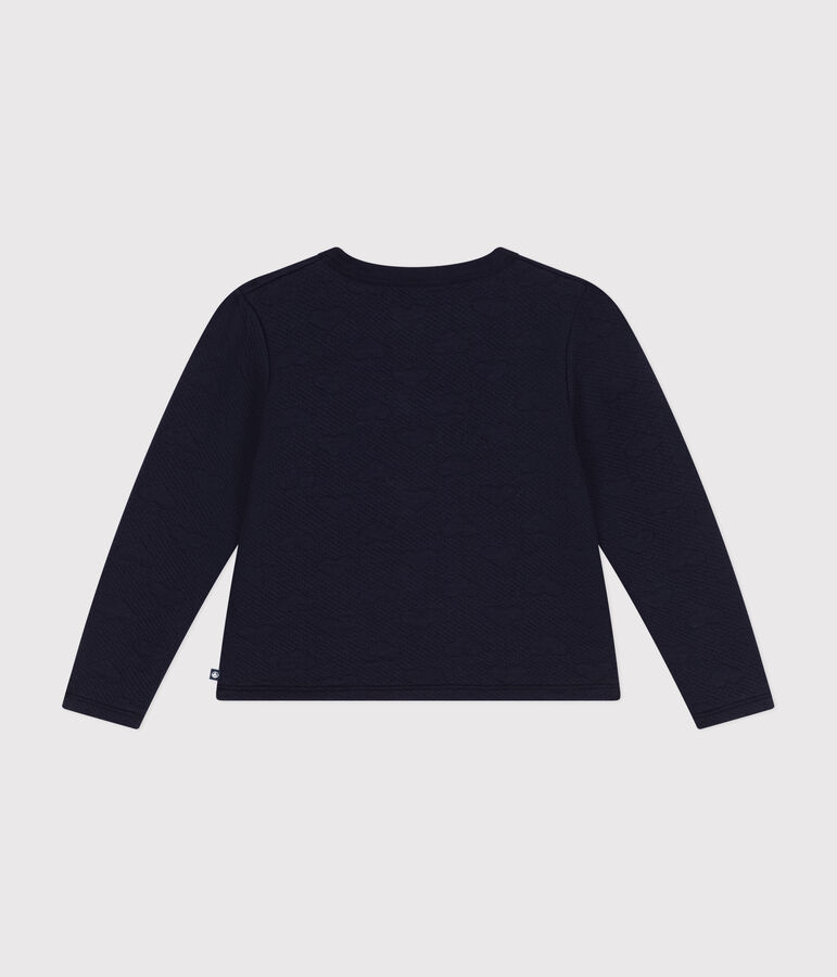 Kinder-Cardigan aus Doppeljersey f&uuml;r M&auml;dchen blau