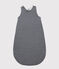 Baby-Schlafsack aus Bio-Baumwoll-Velours mit Streifenmuster blau SMOKING/weiss MARSHMALLOW