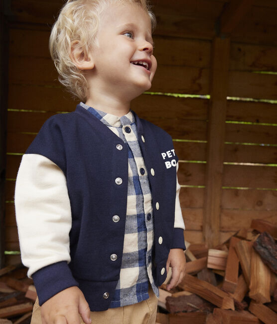Baby College-Jacke aus Molton. blau SMOKING/ AVALANCHE