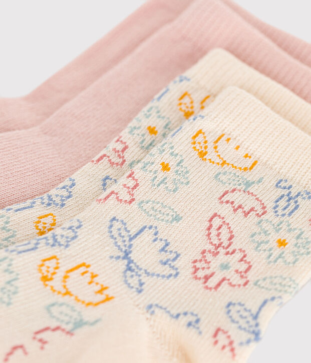 2er-Set Baby-Socken aus Baumwolle mit Blumenmotiv vielfarbig