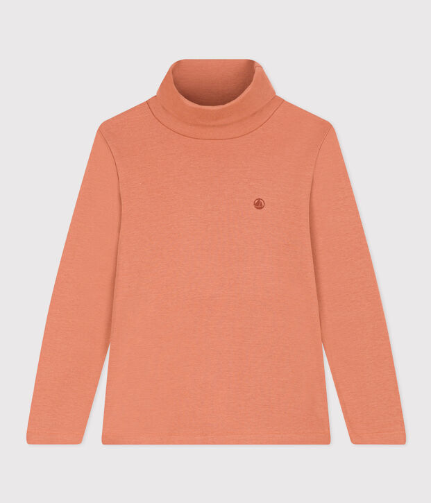 Kinder-Rollkragenshirt aus Baumwolle rosa