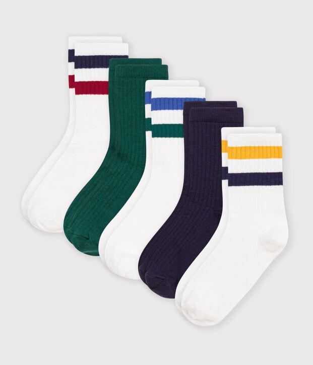 5er-Set Kinder-Socken aus einfarbiger Baumwolle vielfarbig