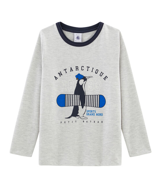 Langärmliges T-Shirt für Jungen grau BELUGA CHINE