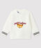 Gemustertes Baby-Sweatshirt für Jungen weiss MARSHMALLOW