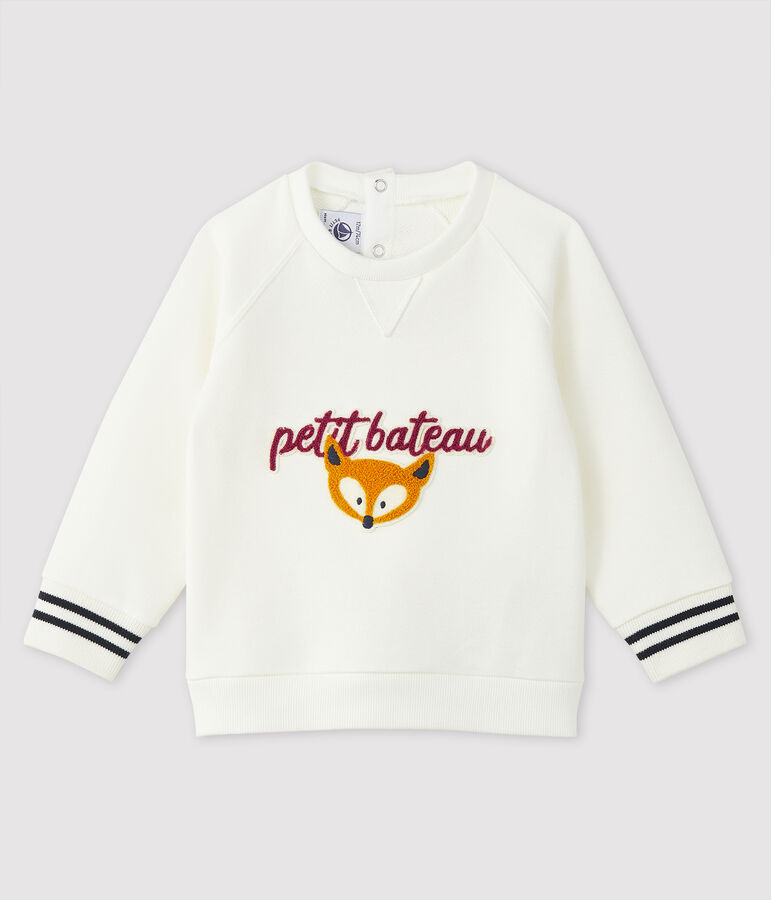 Gemustertes Baby-Sweatshirt f&uuml;r Jungen weiss