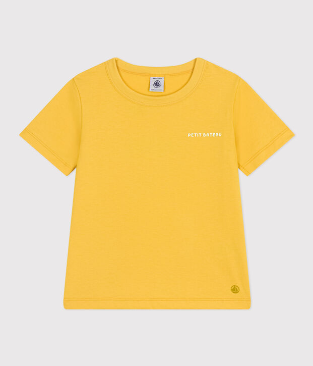 Gemustertes Jungen-T-Shirt aus leichtem Jersey gelb