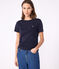 Kultiges Damen-T-Shirt mit Admiralskragen aus Baumwolle  blau SMOKING