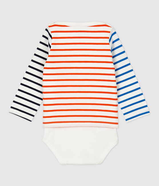 Baby-Matrosenbody aus Baumwolle. weiss MARSHMALLOW/ CAROTTE