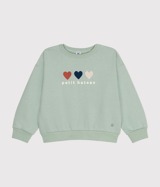 Kinder-Sweatshirt aus Molton für Mädchen grün HERBIER