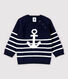 Baby-Pullover aus Baumwollstrick mit Leinenanteil Jungen