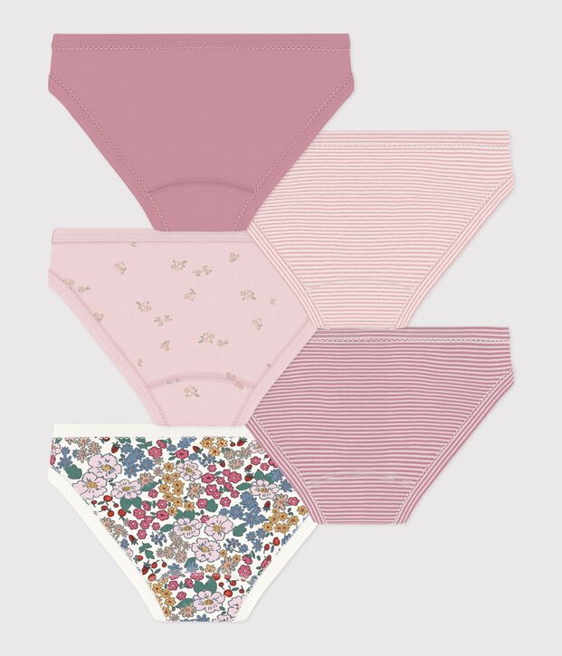 Set Kinder-Slips aus Baumwolle mit Blumenmotiv vielfarbig