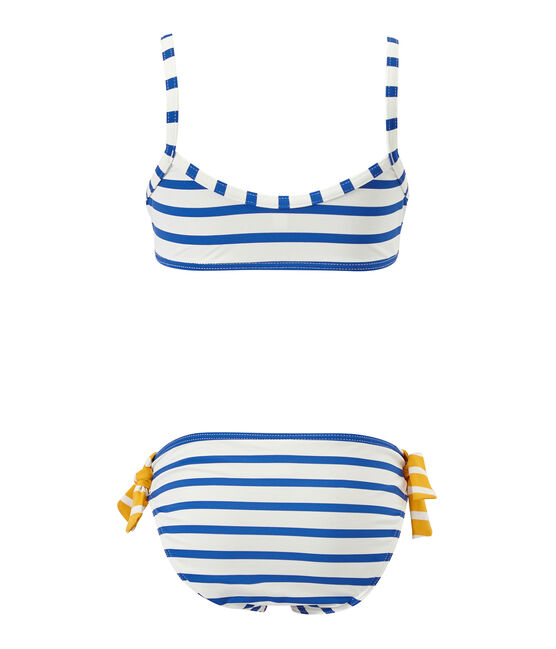 Mädchen-Bikini weiss MARSHMALLOW/blau PERSE