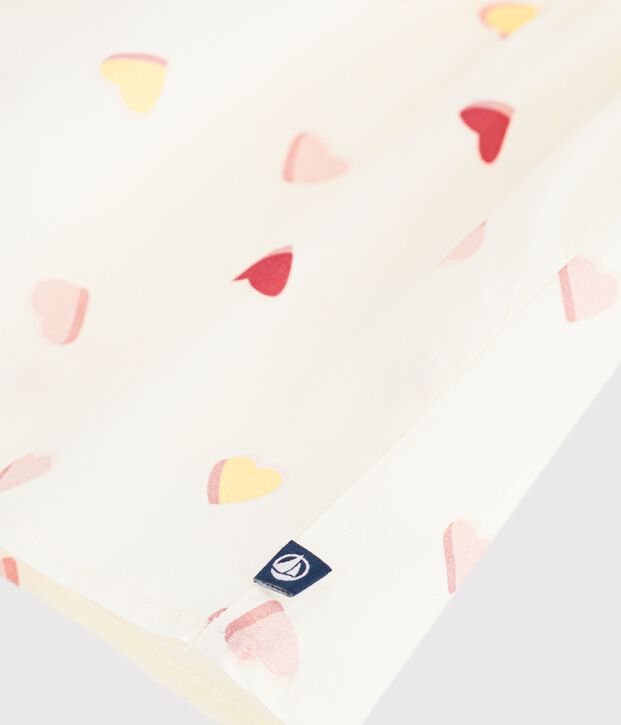 &Auml;rmellose Baby-Bluse aus Baumwoll-Popeline mit Herzmotiv naturfarben/vielfarbig