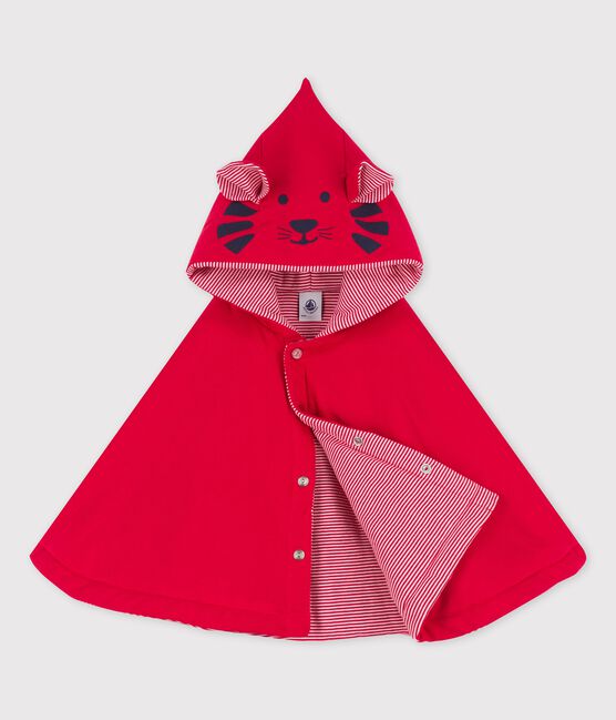 Baby-Cape aus Bio-Baumwolle rot TERKUIT