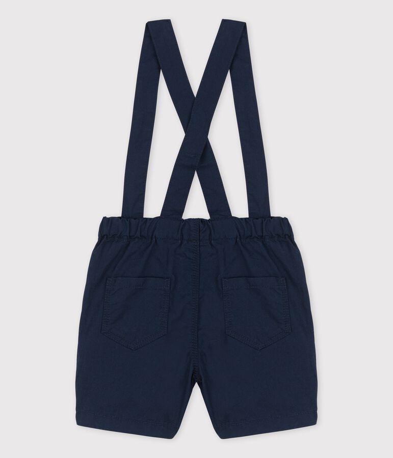 Baby-Shorts mit Tr&auml;gern aus Sergestoff blau