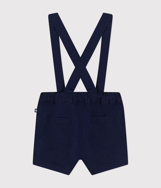Kurze Baby-Latzhose aus Serge blau MEDIEVAL