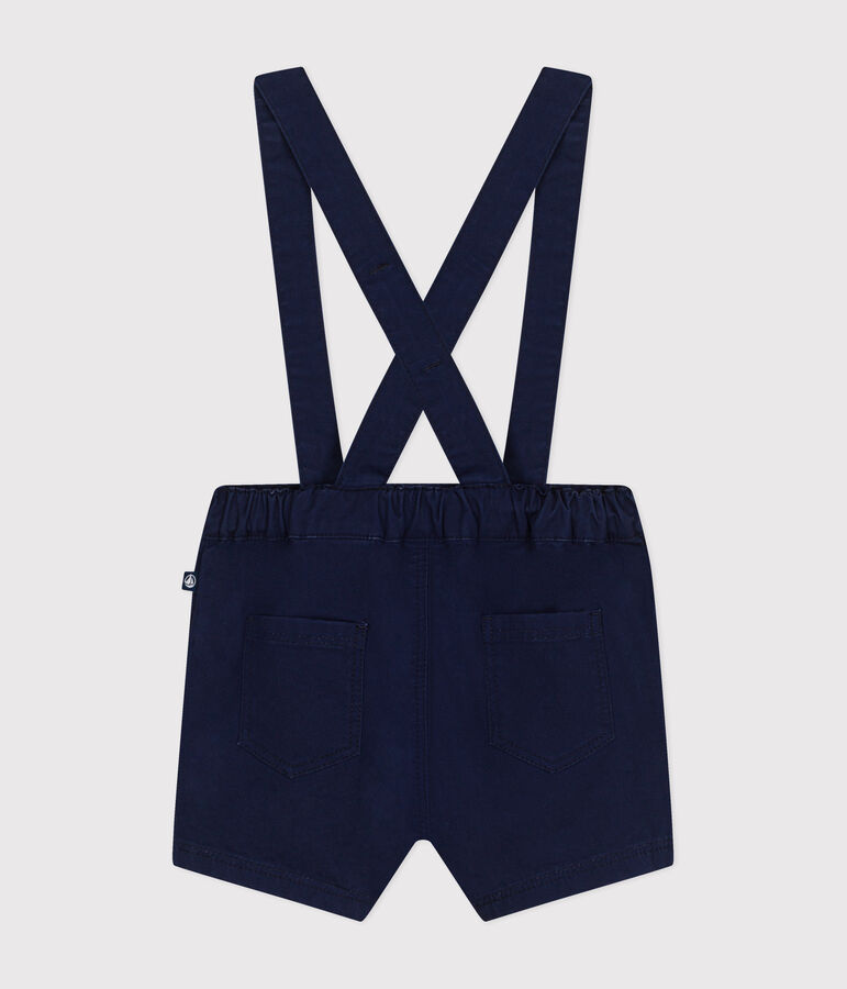 Kurze Baby-Latzhose aus Serge blau