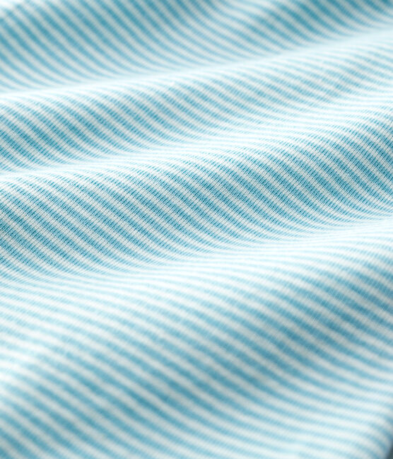 Gefütterte Baby-Hose aus Bio-Baumwolle mit blauen Streifen blau TIKI/weiss MARSHMALLOW