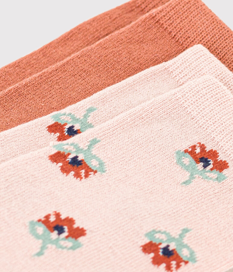 2er-Set Socken mit Blumenmotiv f&uuml;r M&auml;dchen vielfarbig