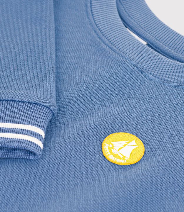 Kinder-Sweatshirt aus einfarbiger Baumwolle blau