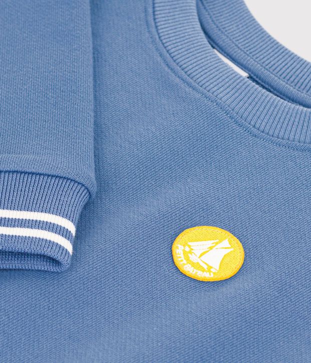 Kinder-Sweatshirt aus einfarbiger Baumwolle blau