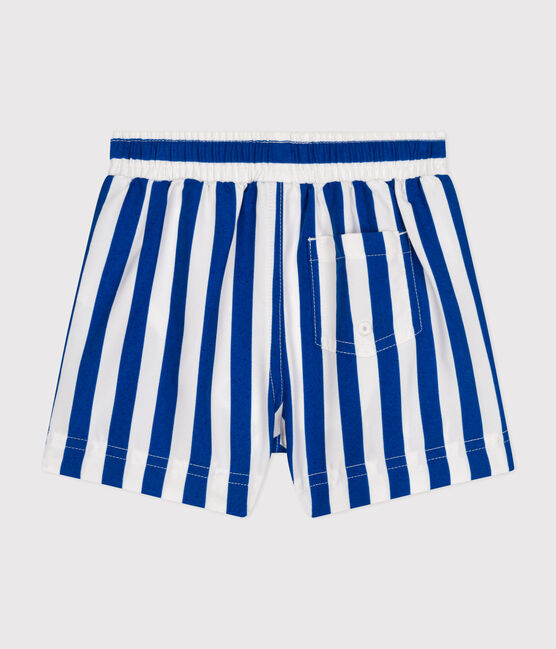 Baby-Badeshorts weiss MARSHMALLOW/blau SURF