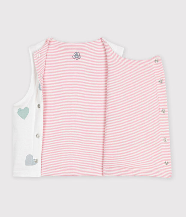 Wendbare Baby-Weste aus bedruckter Baumwolle weiss/vielfarbig