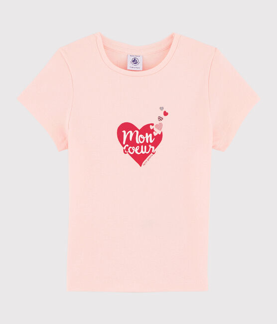 Kinder-T-Shirt mit Siebdruck für Mädchen rosa MINOIS