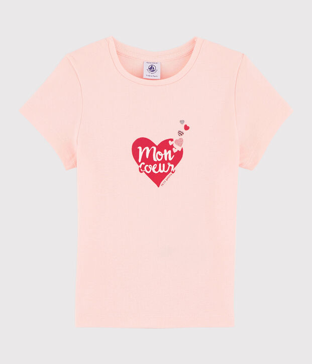 Kinder-T-Shirt mit Siebdruck f&uuml;r M&auml;dchen rosa