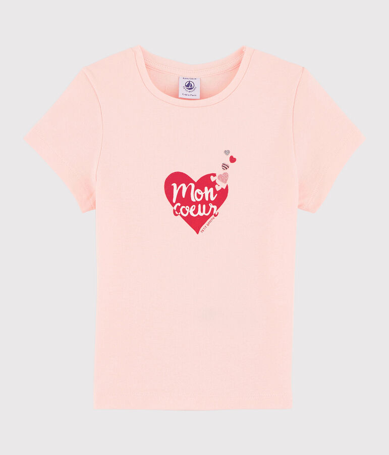 Kinder-T-Shirt mit Siebdruck f&uuml;r M&auml;dchen rosa