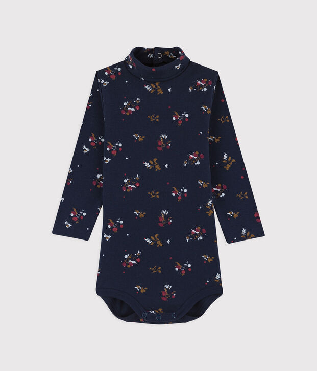 Lang&auml;rmliger Baby-Body aus Baby-Baumwolle. blau/vielfarbig