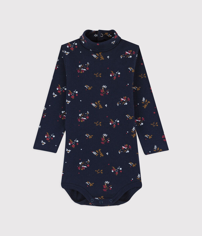 Lang&auml;rmliger Baby-Body aus Baby-Baumwolle. blau SMOKING/weiss MULTICO