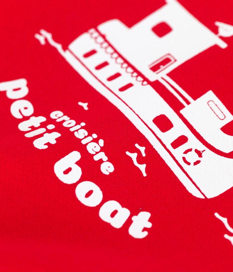 Baby-Teddy aus Molton. rot PEPS/blau SMOKING