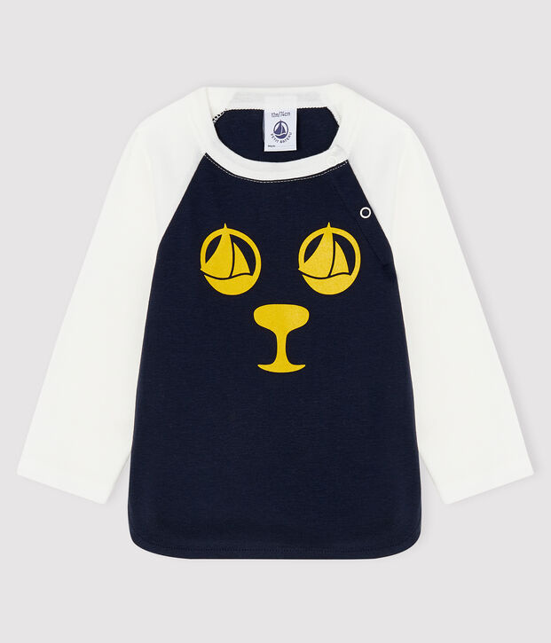Baby-T-Shirt f&uuml;r Jungen blau/weiss