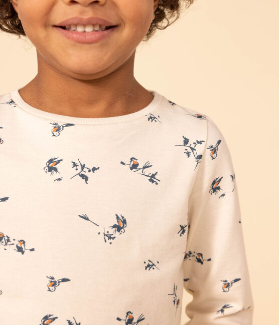 Langärmeliges T-Shirt mit Blumenprint aus Baumwolle für Kinder/Mädchen weiss AVALANCHE/ MULTICO