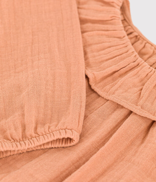 Lang&auml;rmelige Kinderbluse aus Musselin-Stoff f&uuml;r M&auml;dchen rosa