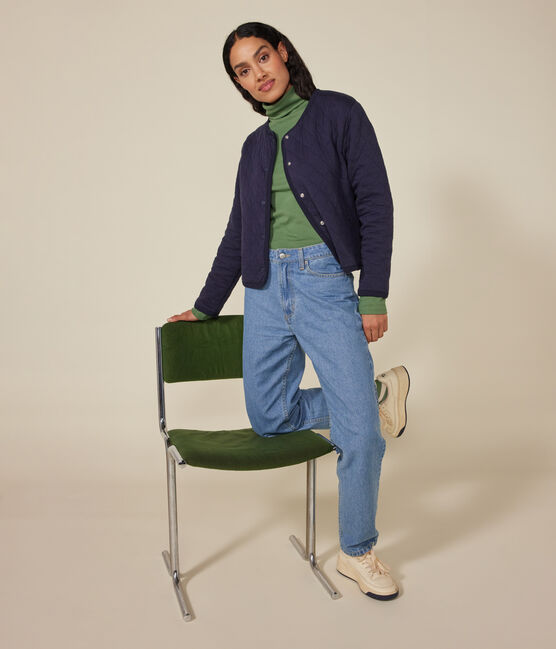 Damen-Cardigan aus Doppeljersey blau SMOKING