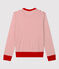 Baumwoll-T-Shirt mit Marinestreifen Damen weiss MARSHMALLOW/rot TERKUIT