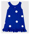 Ärmelloses Baby-Kleid aus Leinen für Mädchen blau SURF/weiss MARSHMALLOW