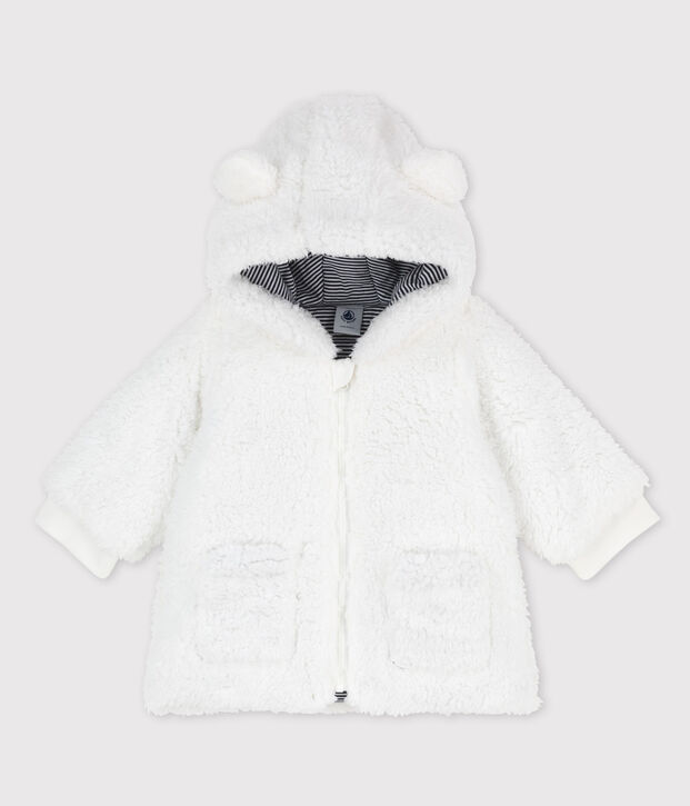 Baby-Mantel aus weichem Sherpa. weiss