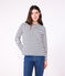 Damen-Streifenshirt Marinière aus Baumwolle weiss MARSHMALLOW/blau SMOKING