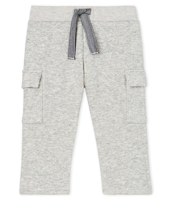Babyhose aus Samtstrick für Jungen grau BELUGA CHINE