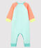 Strampler ohne Fuß aus Rippstrick orange CORAL/weiss MARSHMALLOW