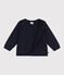 Baby-Cardigan aus einfarbigem Baumwollstrick blau SMOKING