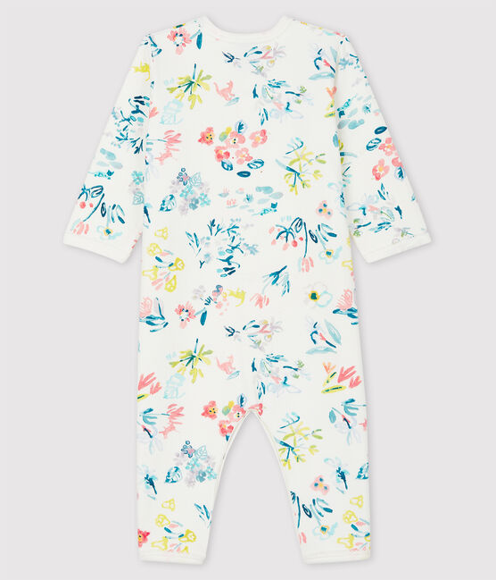 Fußloser Baby-Strampler aus Doppeljersey mit floralem Muster für Mädchen weiss MARSHMALLOW/weiss MULTICO